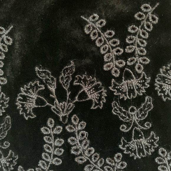 Johnny Was LOVE Uche Cropped Floral Embroidered Wide Leg Velvet Pants LARGE - Picture 12 of 14